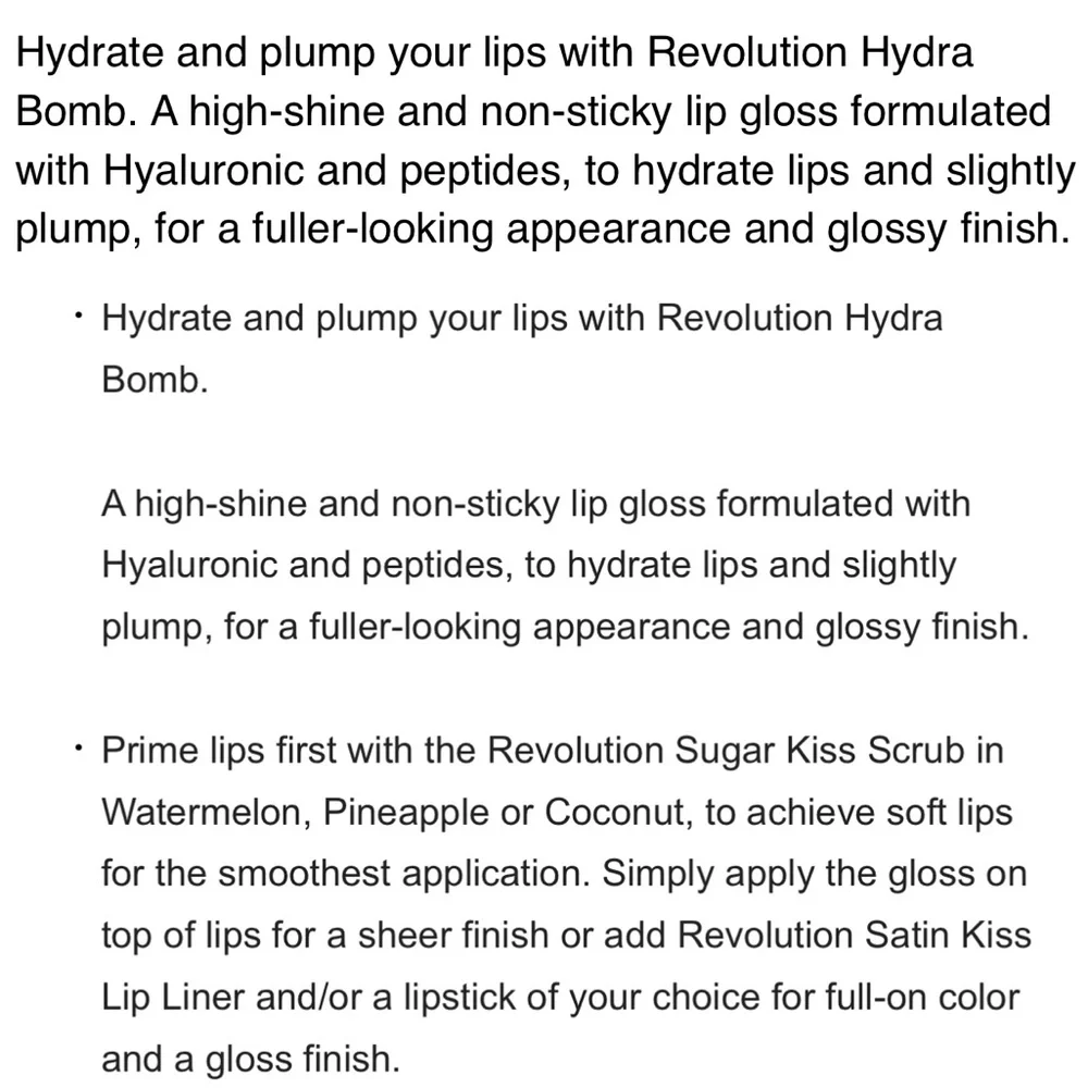 2pk Revolution Hydra Bomb lip gloss vitamin E